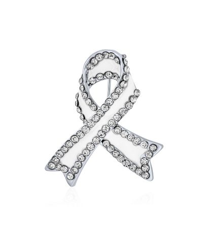 Bling Jewelry Брошь с эмалью и кристаллами в форме сердца