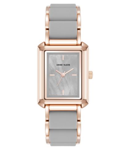 Anne Klein Женские кварцевые часы с серым силиконовым ремешком и розовым золотом, 26mm