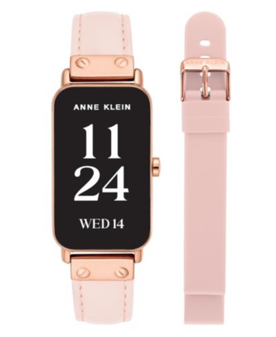 Anne Klein Женский Connect It Illume Smartwatch с розовым кожаным и розовым силиконовым ремешком, 37mm