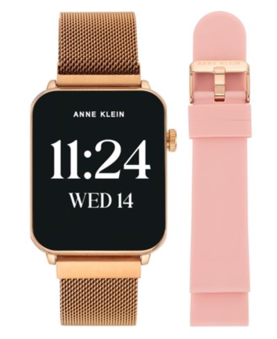 Anne Klein Женские смарт-часы Connect It Stellar с розовым золотым стальным браслетом и розовым силиконовым ремешком, 45mm