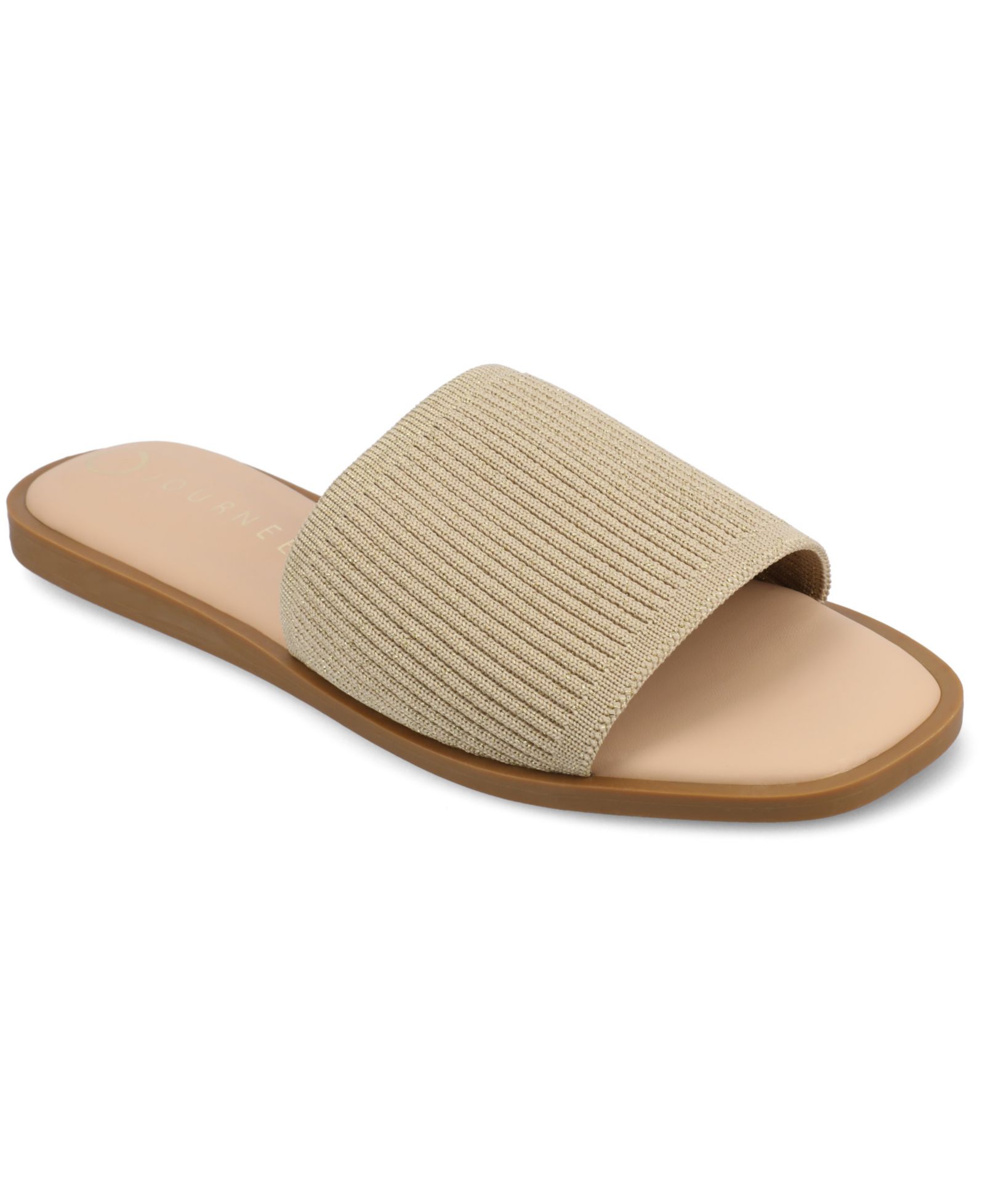 Journee Collection Women's Prisilla Single Band Slide Flat Sandals