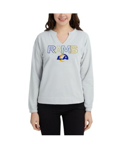 Concepts Sport Women's Gray Los Angeles Rams Sunray Notch Neck Long Sleeve T-Shirt