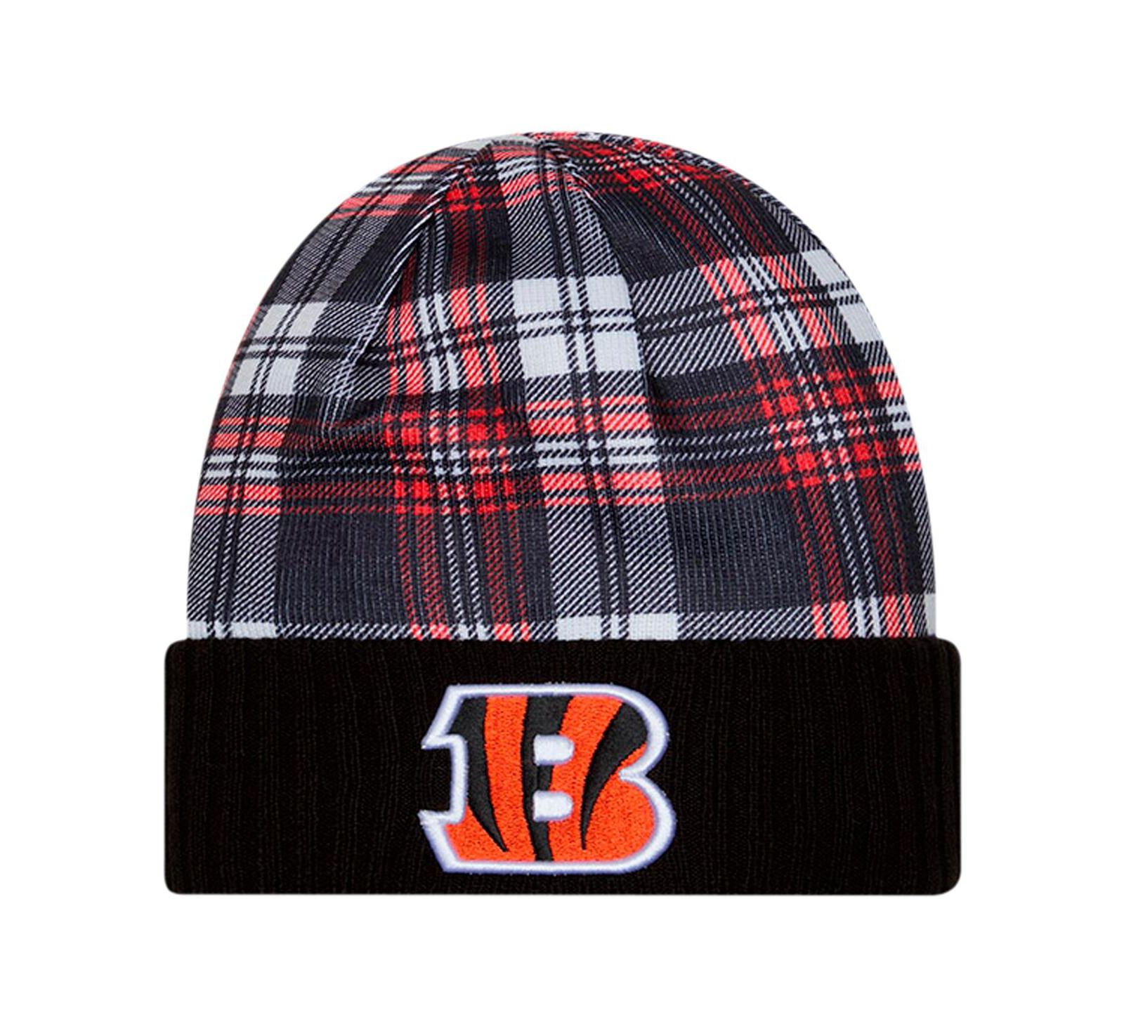 Мужская вязаная шапка New Era Cincinnati Bengals Black Sideline Statement Cuffed