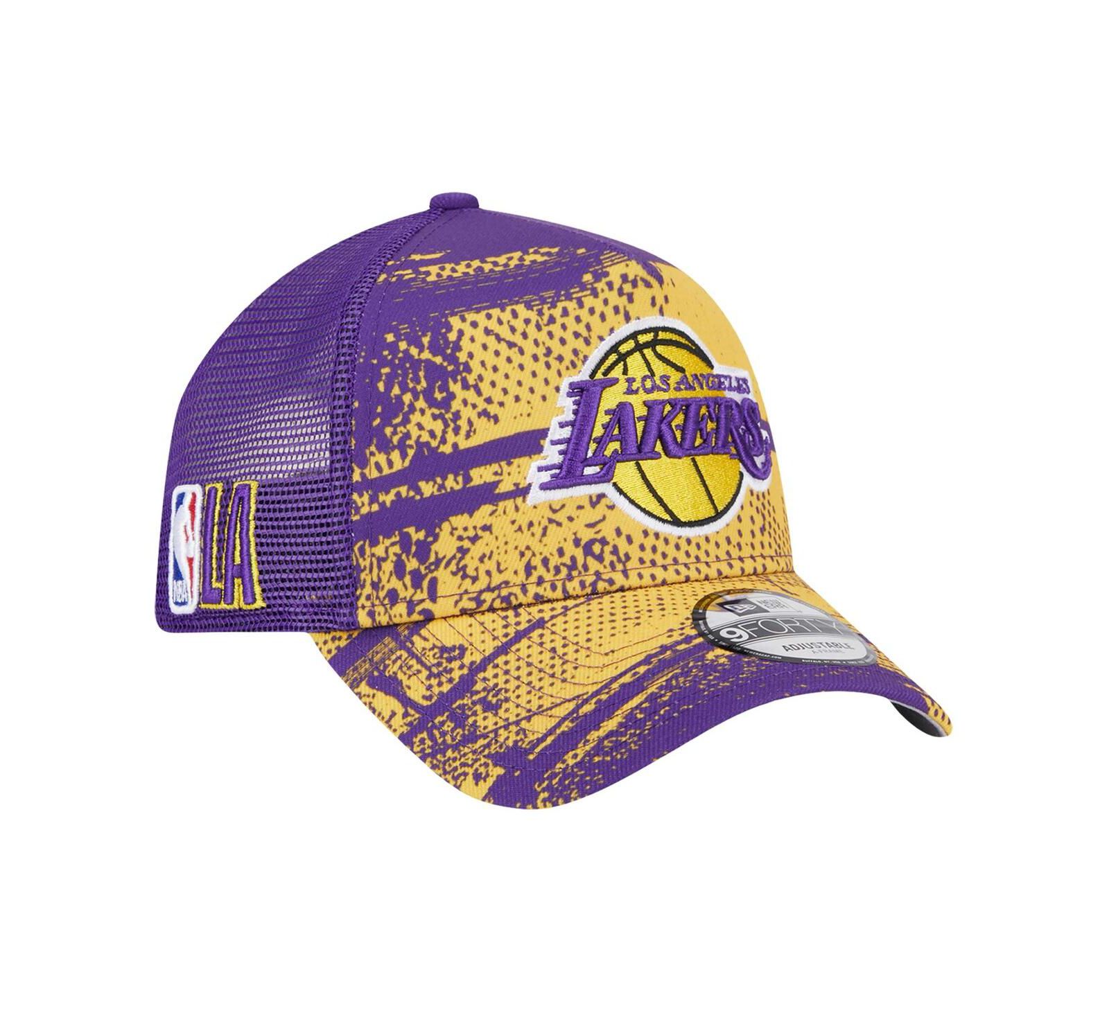 Мужская кепка New Era Purple/Gold Los Angeles Lakers Tip Off A-Frame Trucker 9FORTY