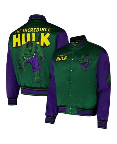 Мужская стеганая атласная куртка Chalk Line Green The Incredible Hulk Full-Snap
