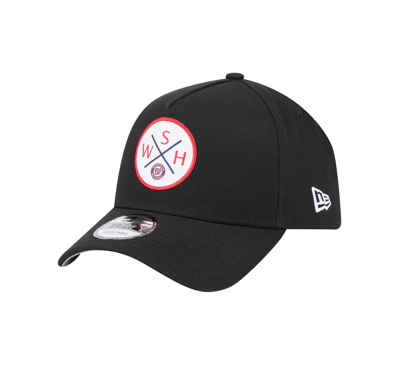 Мужская кепка New Era Black Washington Nationals 9FORTY A-Frame Adjustable