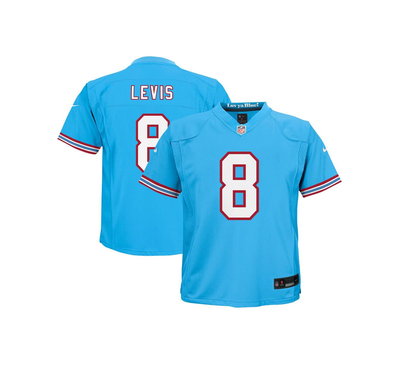 Детская игровая джерси Nike Will Levis Light Blue Tennessee Titans Alternate Player Game
