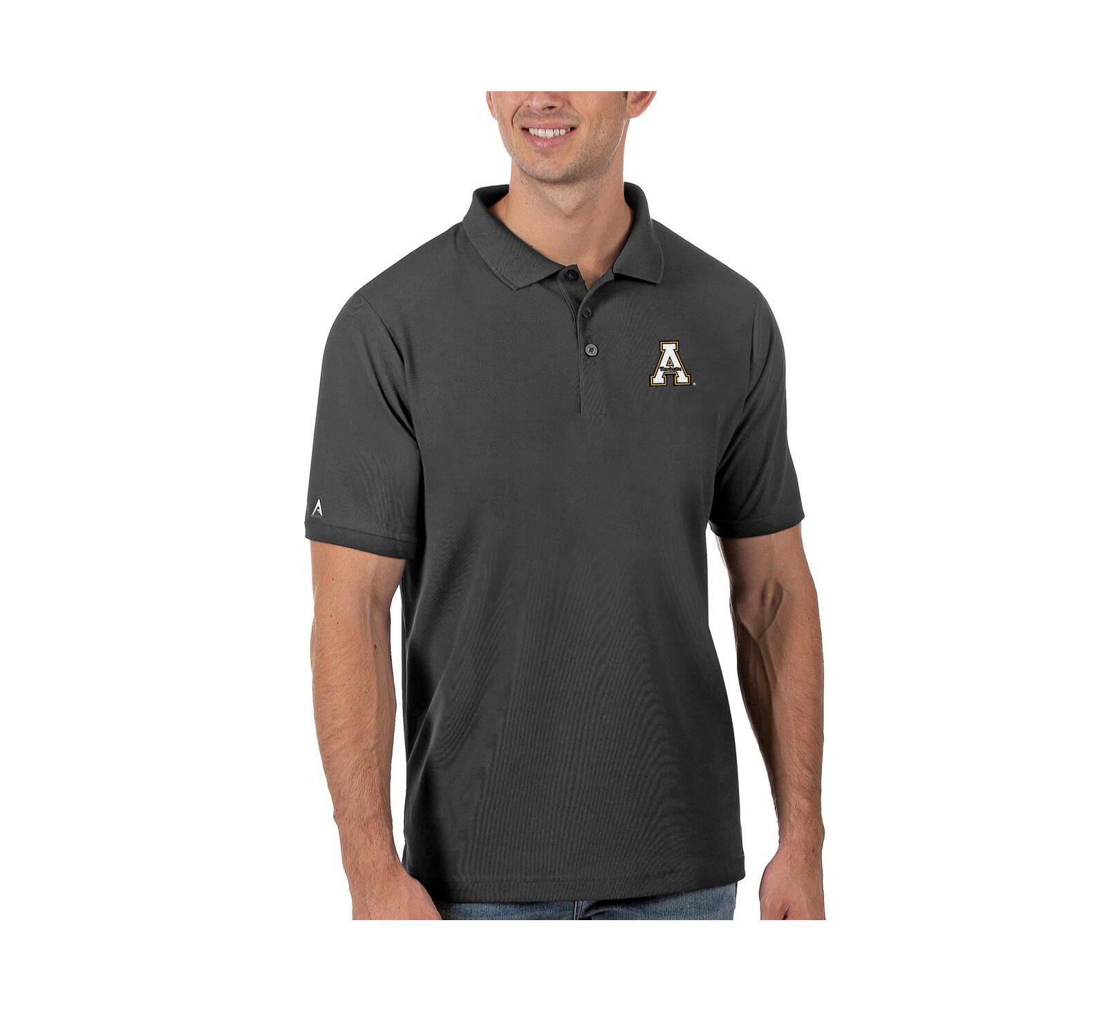Antigua Men's Anthracite Appalachian State Mountaineers Legacy Pique Polo