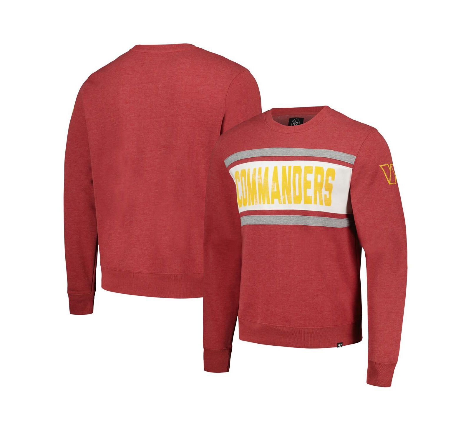 Мужской свитшот '47 Brand Heathered Burgundy Washington Commanders Bypass Tribeca Pullover