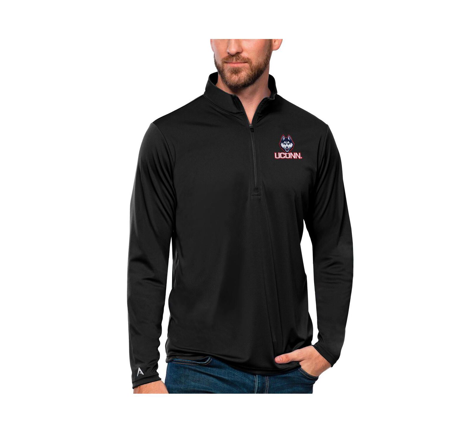 Джемпер Antigua Men's Black UConn Huskies Tribute Quarter-Zip