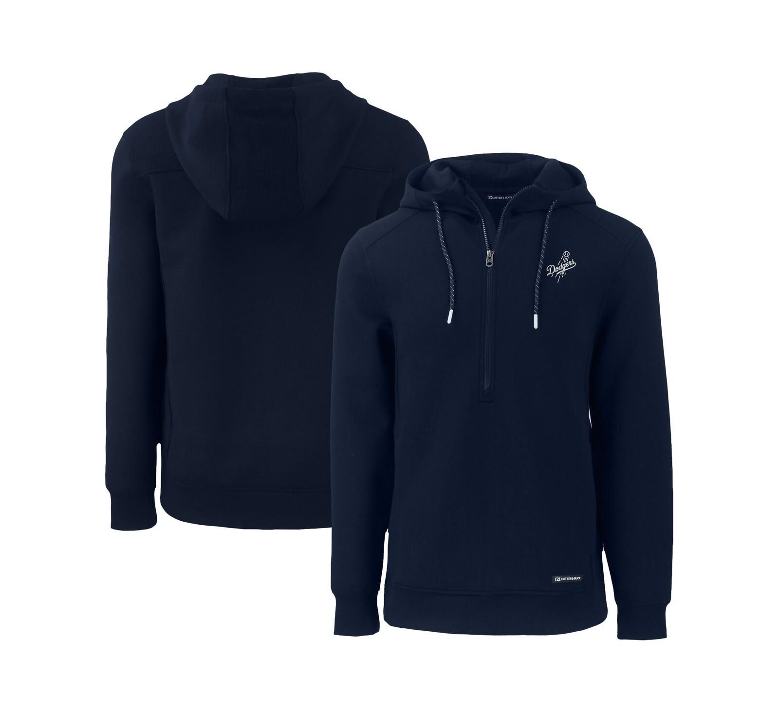 Cutter & Buck Men's Navy Los Angeles Dodgers Roam Tri-Blend Half-Zip Hoodie