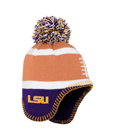 Детская вязаная шапка Fanatics LSU Tigers Football с помпоном, коричневая