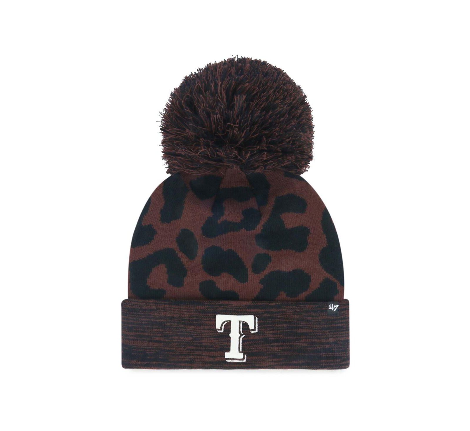 '47 Brand Женская вязаная шапка с помпоном Brown Texas Rangers Rosette Cuffed Knit Hat