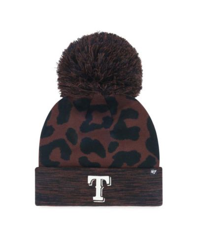 '47 Brand Женская вязаная шапка с помпоном Brown Texas Rangers Rosette Cuffed Knit Hat