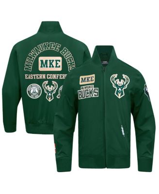 Мужская куртка Pro Standard Milwaukee Bucks Hunter Green с полной молнией