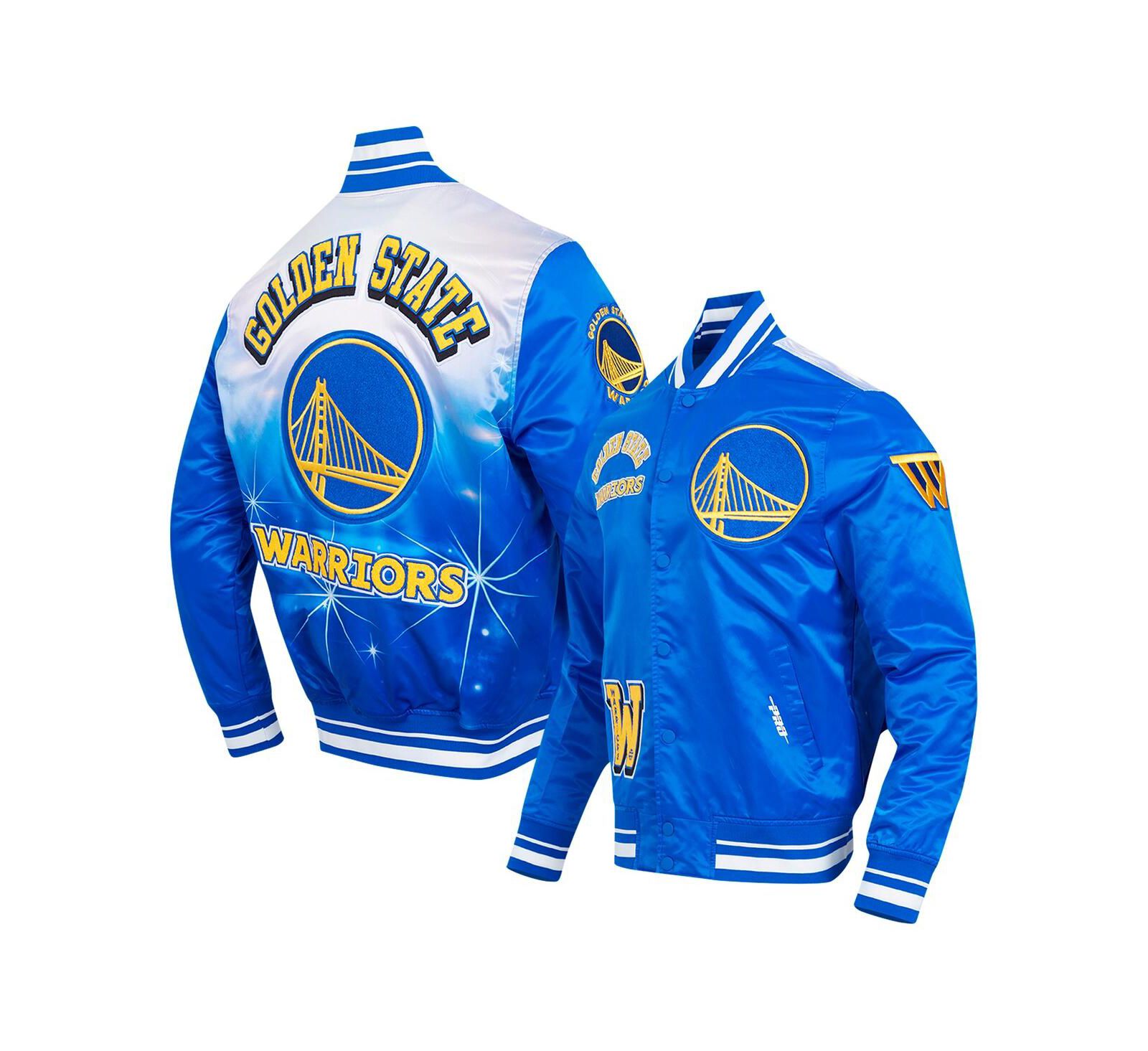Pro Standard Men's Royal Golden State Warriors Sublimated Satin Full-Snap Jacket