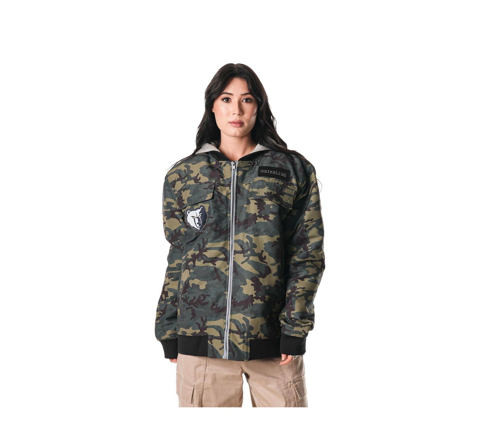 The Wild Collective Men's and Women's Camo Memphis Grizzlies Full-Zip Hoodie Bomber Jacket