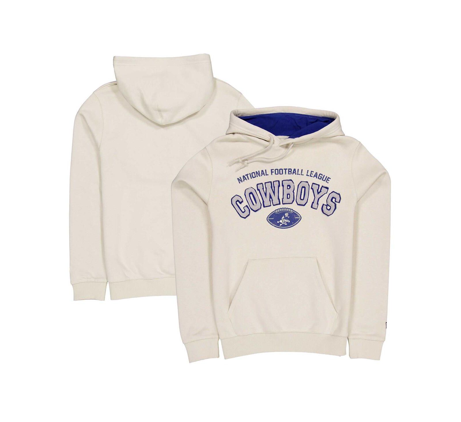 New Era Men's Cream Dallas Cowboys Historic Pullover Hoodie