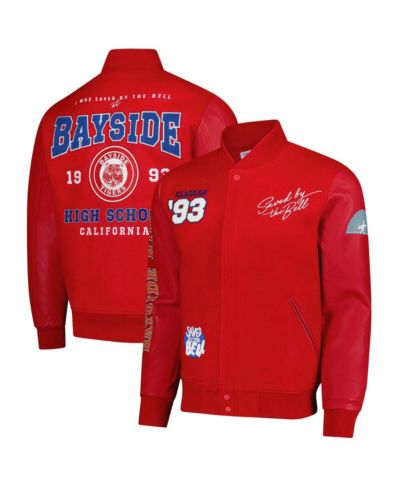Мужская куртка-бомбер Freeze Max Red Saved by the Bell Bayside High Full-Zip Varsity