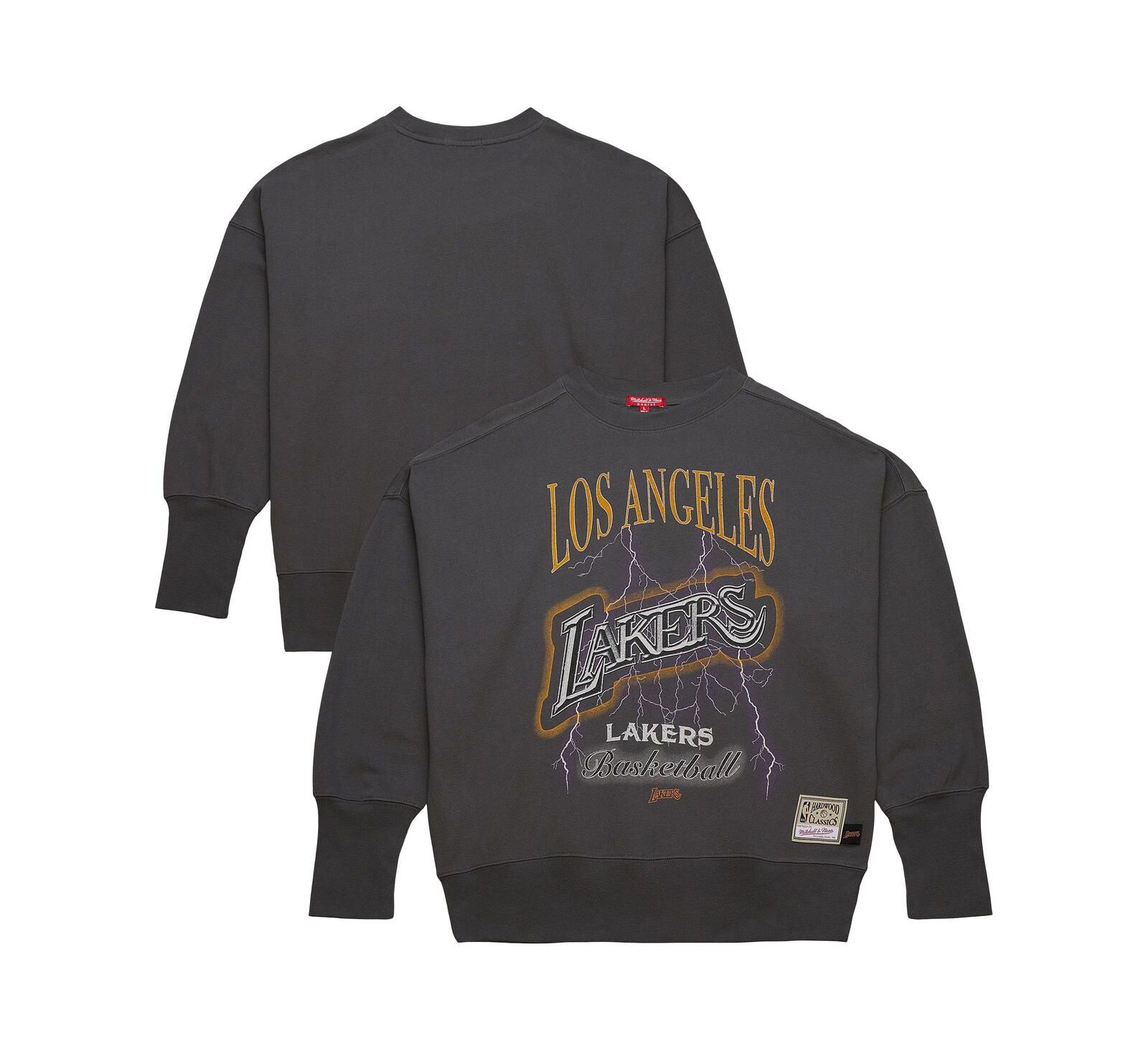 Женское легкое худи Mitchell & Ness Los Angeles Lakers Hardwood Classics, цвет Charcoal