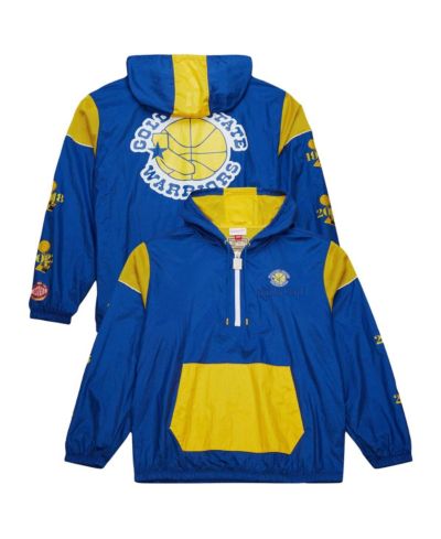 Ветровка Mitchell & Ness Men's and Women's Royal Golden State Warriors Hardwood Classics Anorak Half-Zip