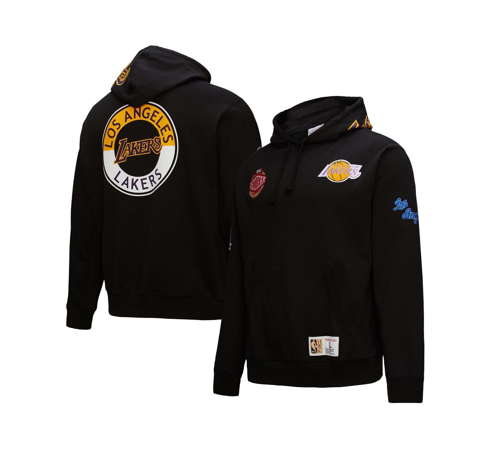 Mitchell & Ness Men's Black Los Angeles Lakers Hardwood Classics Blackout Collection Pullover Hoodie