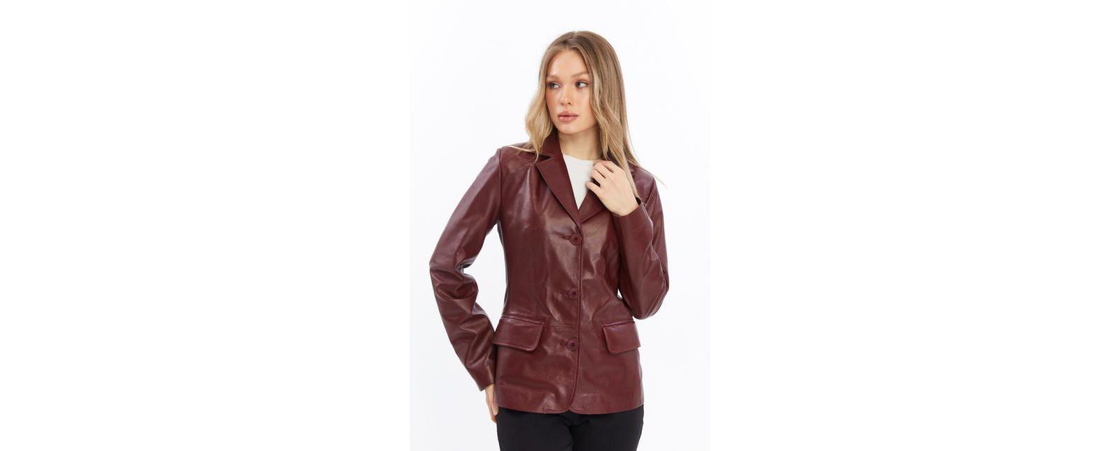 Furniq UK Women's Esther Leather Blazer Jacket