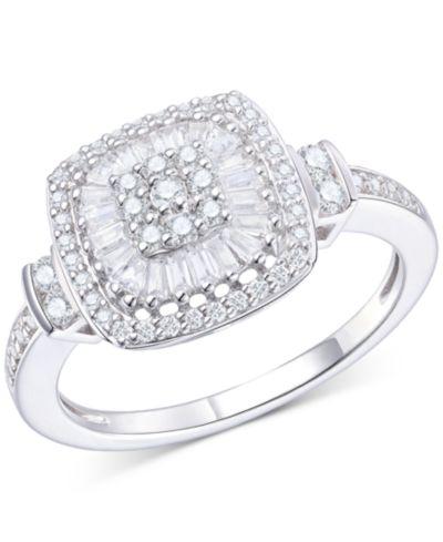 Винтажное кольцо с бриллиантом (1/2 ct. t.w.) в белом, желтом или розовом золоте 14k