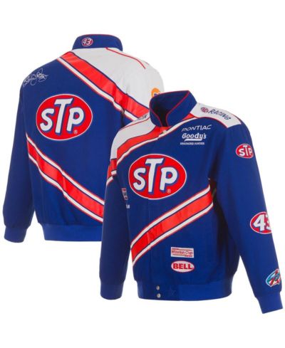 JH Design Men's Blue/White Richard Petty STP Full-Snap Twill Uniform Jacket
