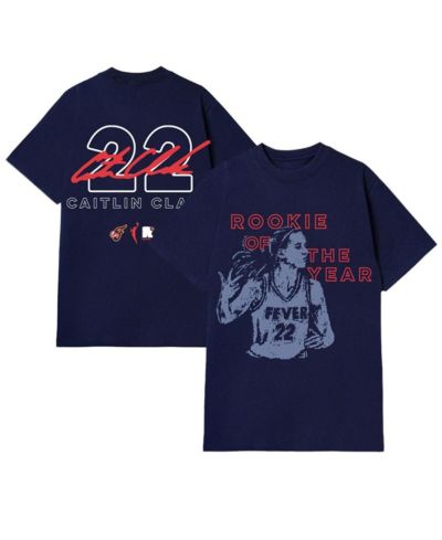 Round21 Men's and Women's Caitlin Clark Navy Indiana Fever 2024 WNBA Rookie of the Year T-Shirt