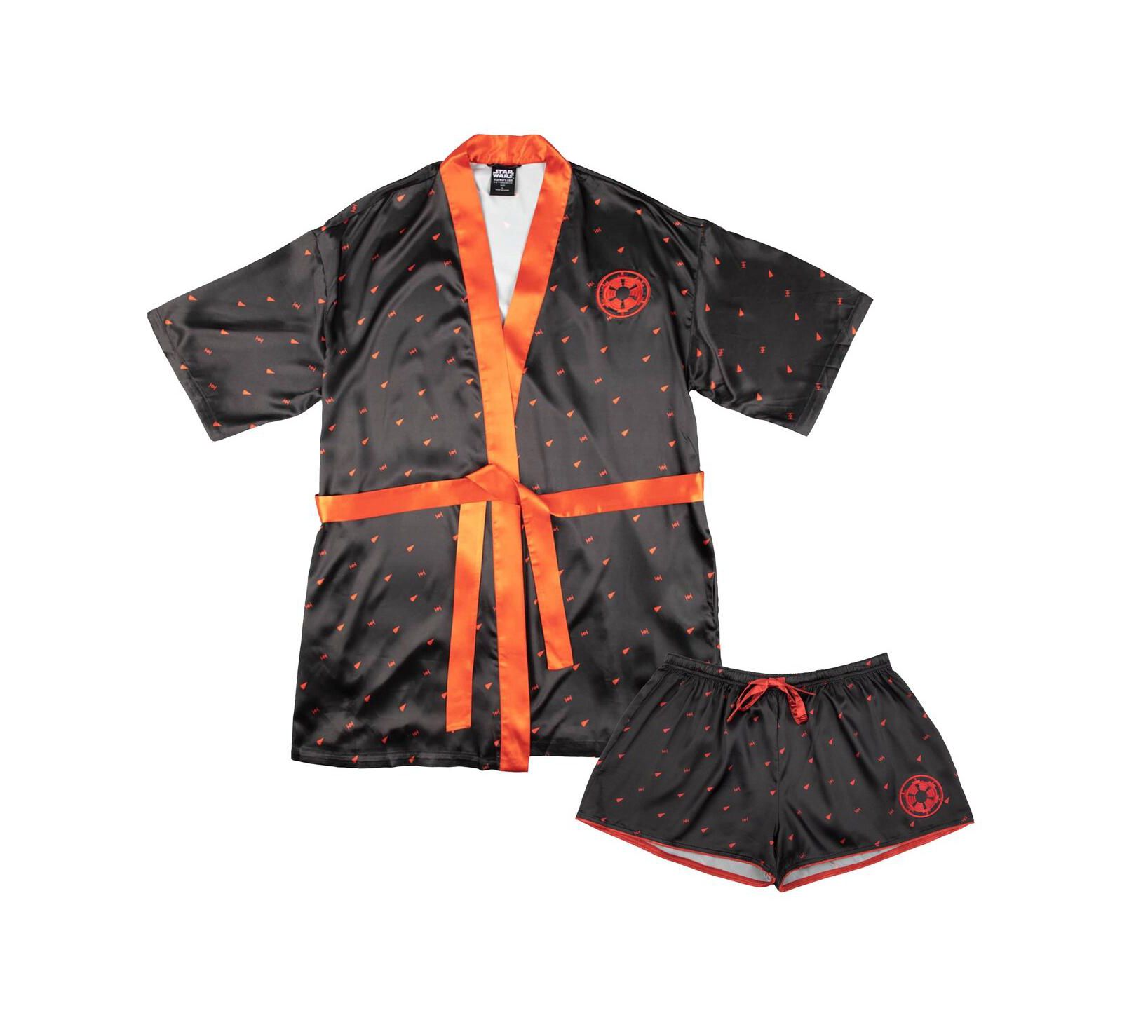 Heroes & Villains Women's Black Star Wars Imperial Robe Shorts Pajama Set