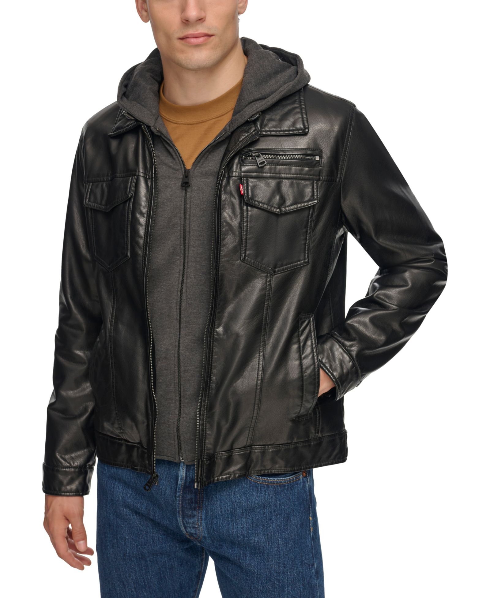 Мужская куртка Levi's Fleece Hood Faux Leather