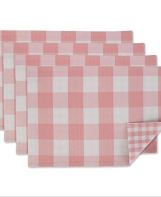 Design Imports Pink Buffalo Check Placemat, Set of 4