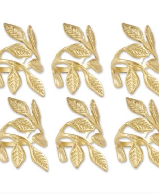 Design Imports Brass Napkin Ring, Set of 6