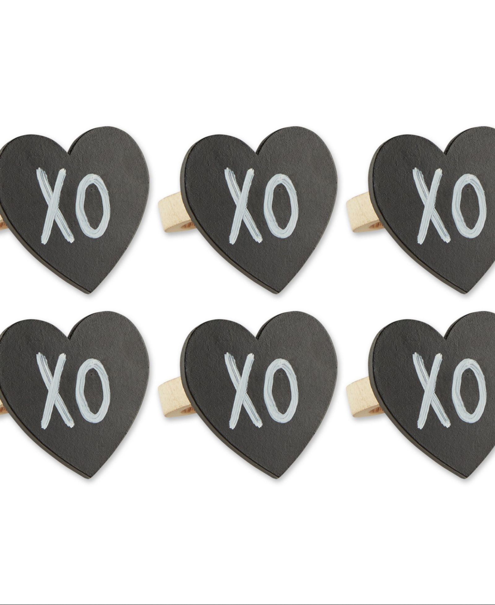 Design Imports Кольца для салфеток Heart Chalkboard, набор из 6 шт