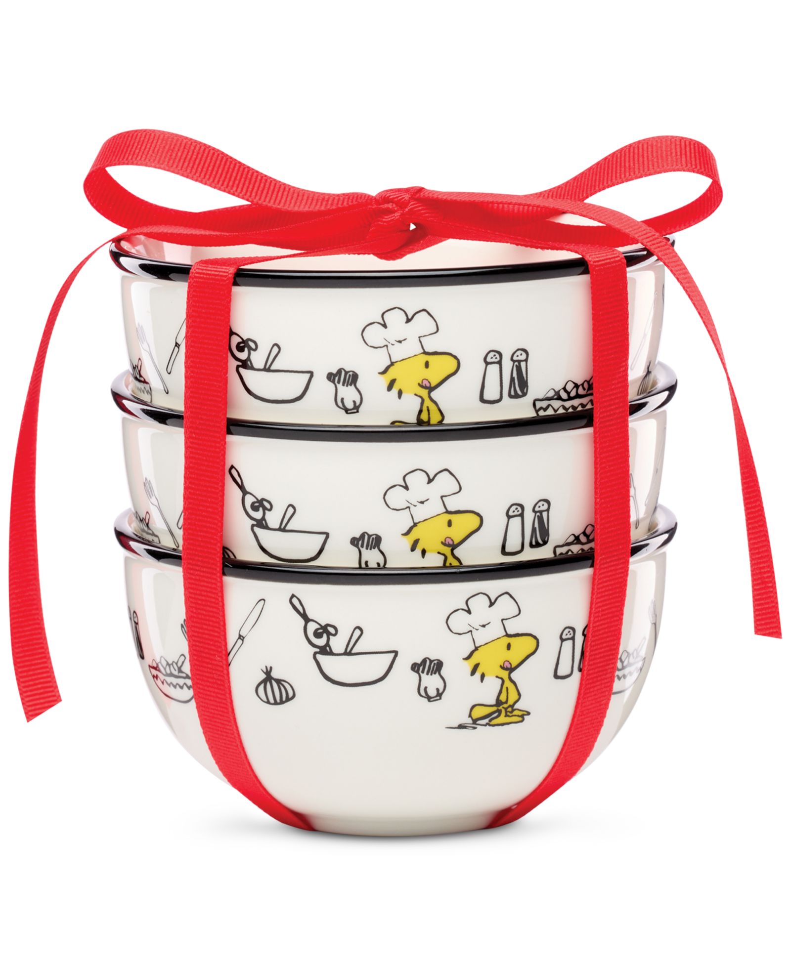Фарфоровые мини-миски Lenox Chef Snoopy, набор из 3 шт.