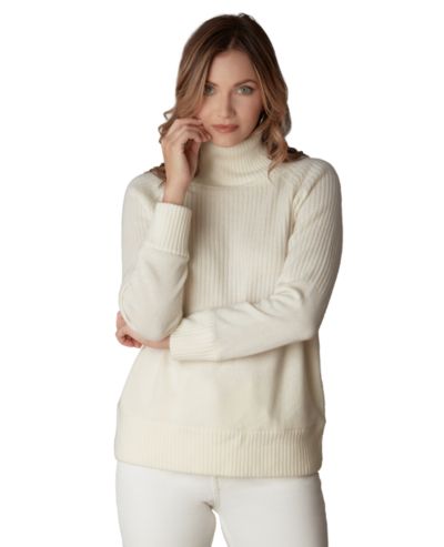 LuxLined Women's Itch-Free Merino Wool Mock Neck Sweater with Lining