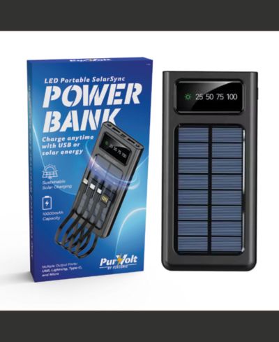 PURSONIC портативный солнечный Power Bank с LED