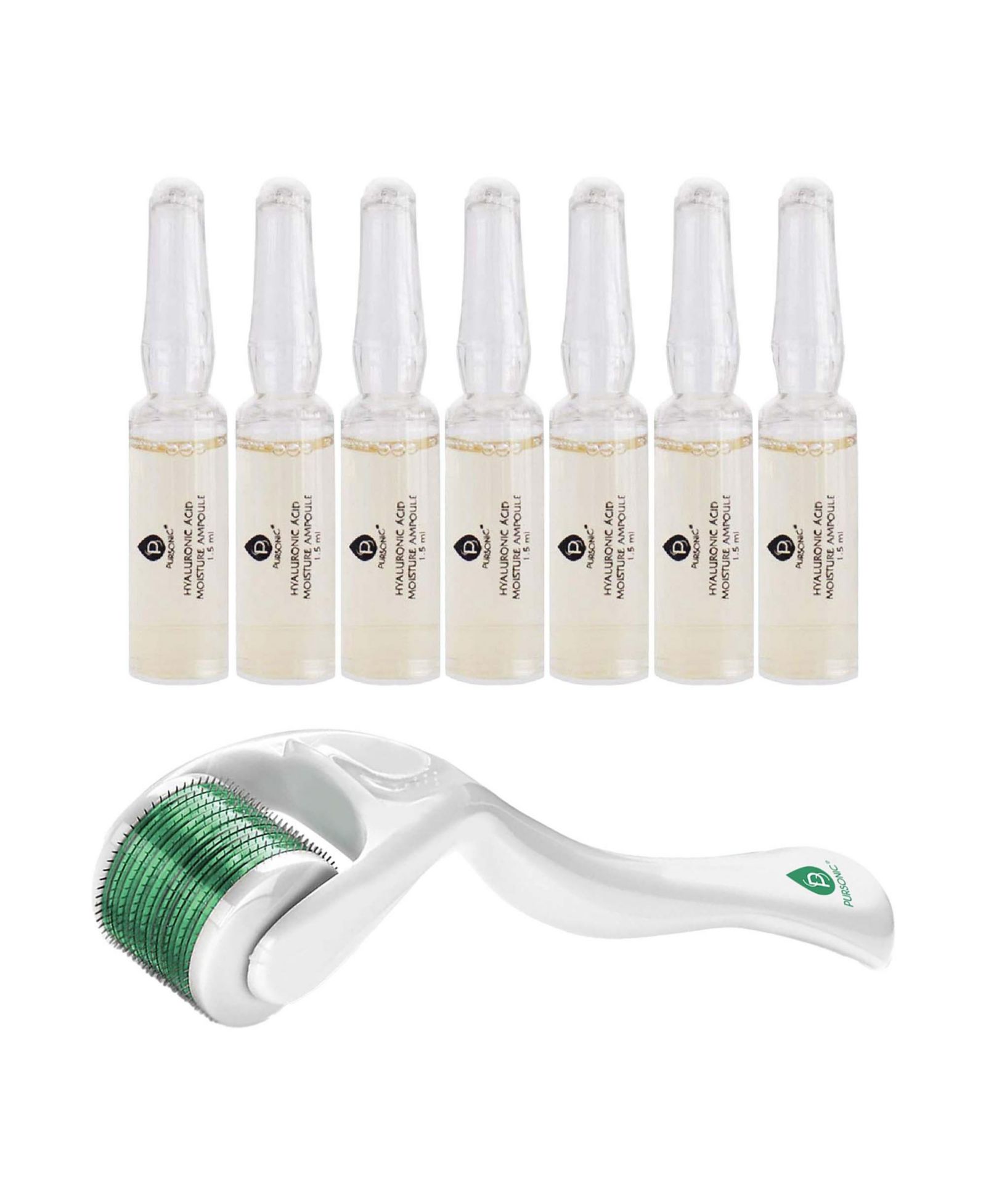 Набор PURSONIC Skin Renewal Micro Needle Roller & 7-Day Hyaluronic Acid Serum