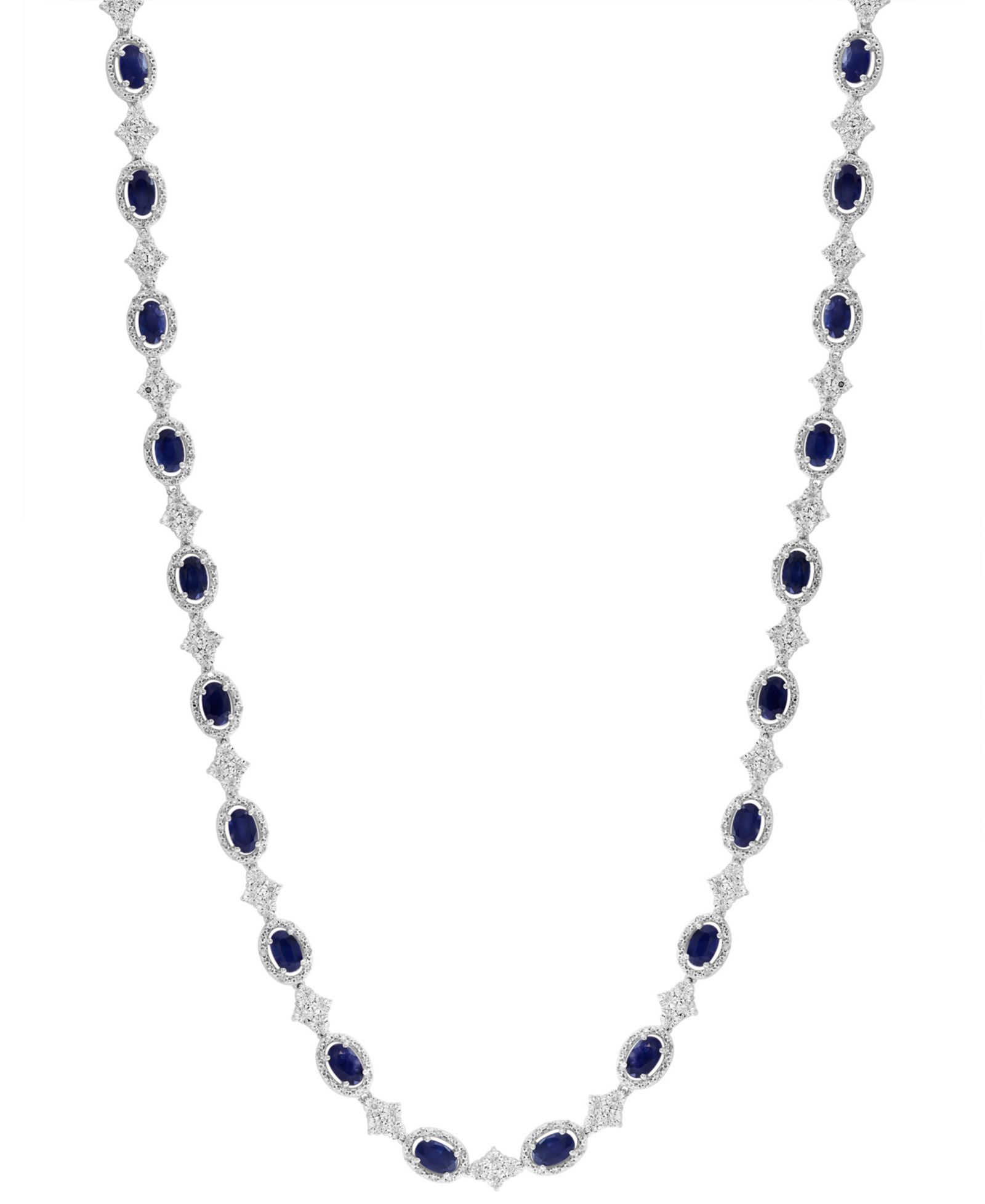 EFFY Collection ожерелье Diamond (1 ct. t.w.) & Sapphire (8-3/4 ct. t.w.) из стерлингового серебра, 18"