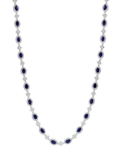 EFFY Collection ожерелье Diamond (1 ct. t.w.) & Sapphire (8-3/4 ct. t.w.) из стерлингового серебра, 18"
