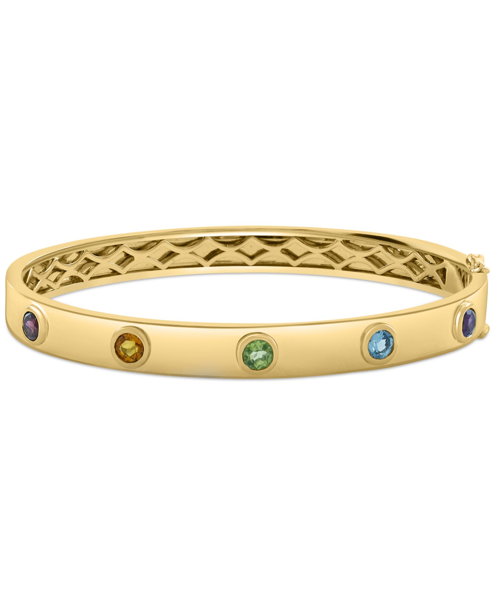 EFFY® Multi-Gemstone (1-1/2 ct. t.w.) Bangle Bracelet in 14k Gold-Plated Silver