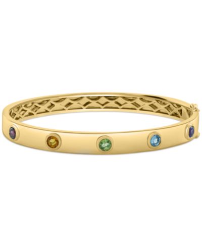 EFFY® Multi-Gemstone (1-1/2 ct. t.w.) Bangle Bracelet in 14k Gold-Plated Silver