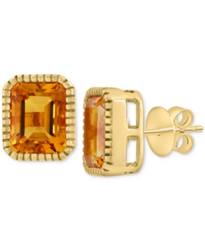 EFFY® Citrine Stud Earrings (5-5/8 ct. tw.) in 14k Gold-Plated Silver