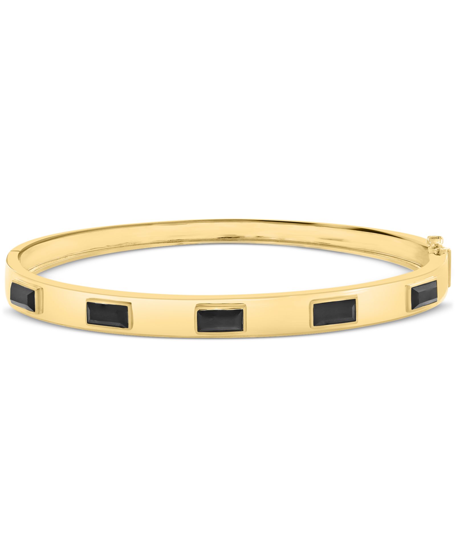 EFFY Collection Onyx (1-1/3 ct. t.w.) Bangle Bracelet in 14k Gold Over Silver