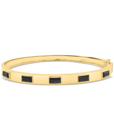 EFFY Collection Onyx (1-1/3 ct. t.w.) Bangle Bracelet in 14k Gold Over Silver