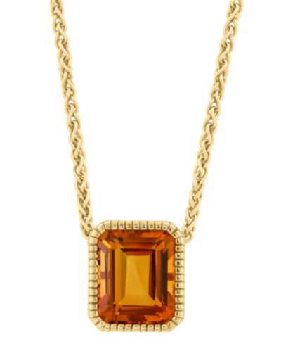Подвеска EFFY Citrine в 14k Gold over Silver 17" + 1" extender