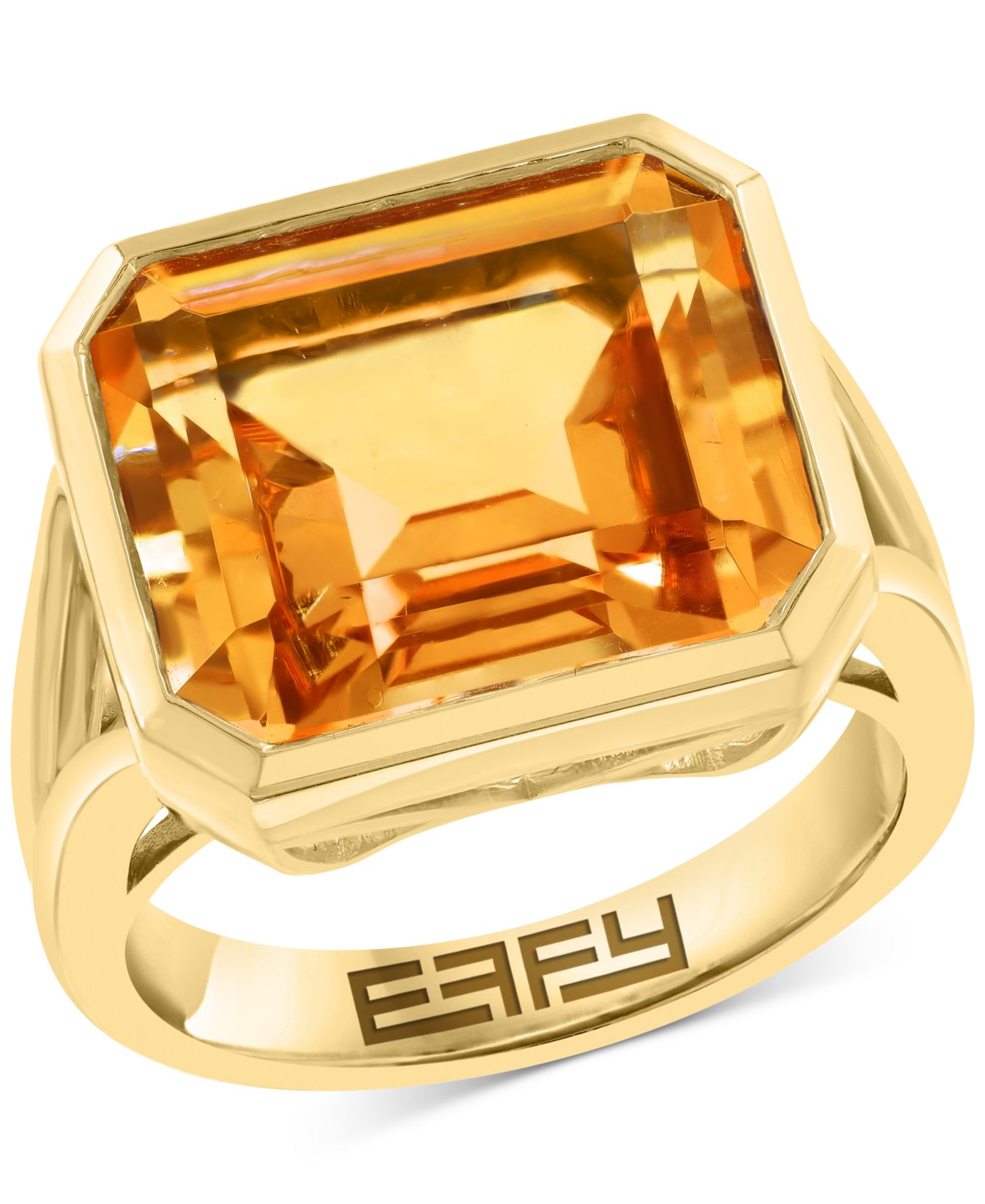 EFFY® Кольцо Citrine Statement (11 ct. t.w.) из золота 14k поверх серебра