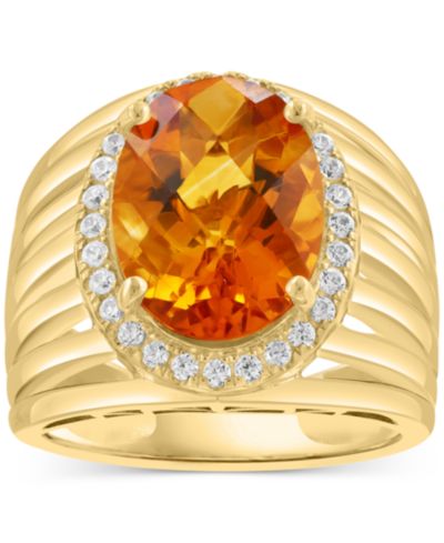 EFFY® Citrine (4-7/8 ct. t.w.) & Zircon (1/3 ct. t.w.) Кольцо Statement в 14k Gold over Silver