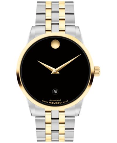 Movado Men's Museum Classic Swiss Automatic Stainless-Steel Yellow PVD Watch, 40mm